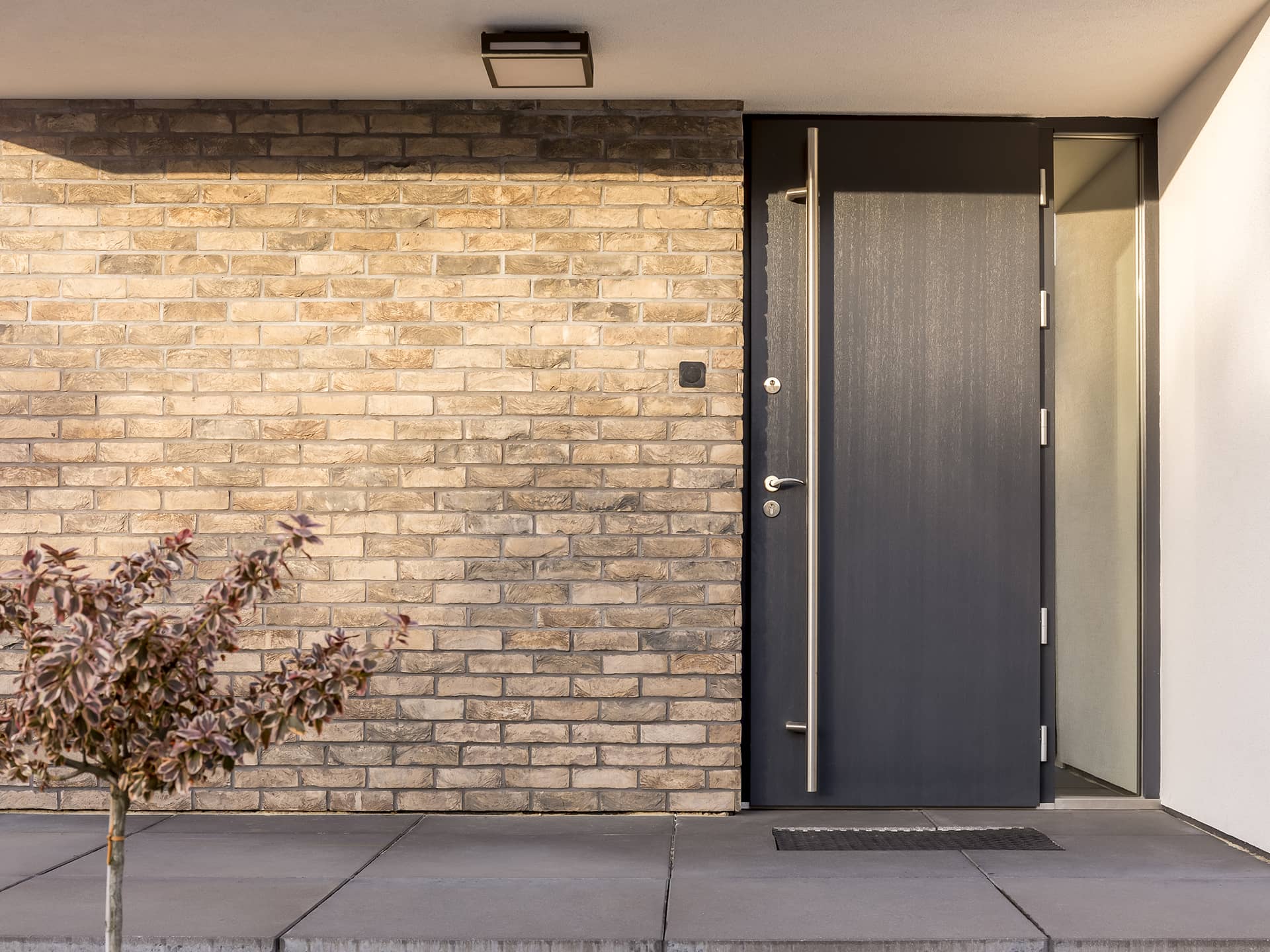 Haustüre grau bei Einfamilienhaus